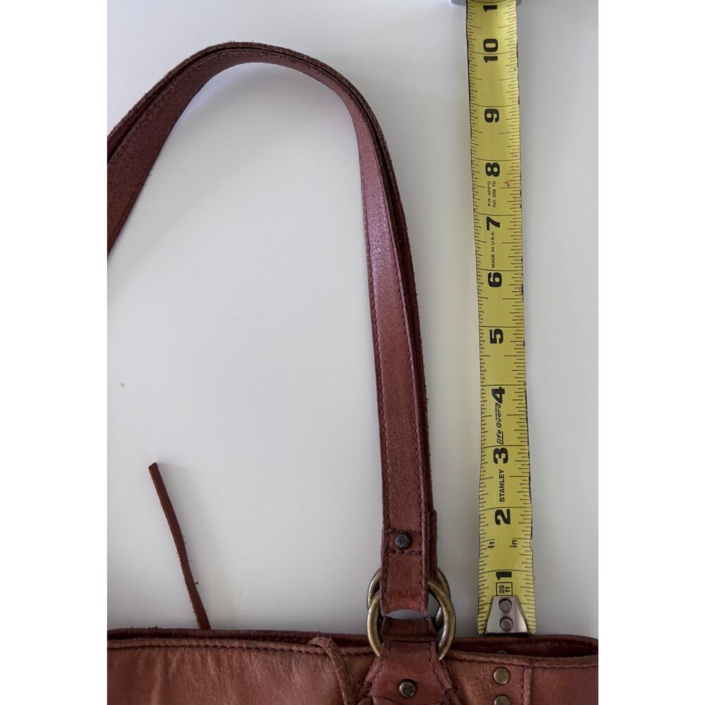 The Sak Cognac Leather Tote Bag Studded Fringe Large Boho Shoulder Bag  Festival - Picture 12 of 13